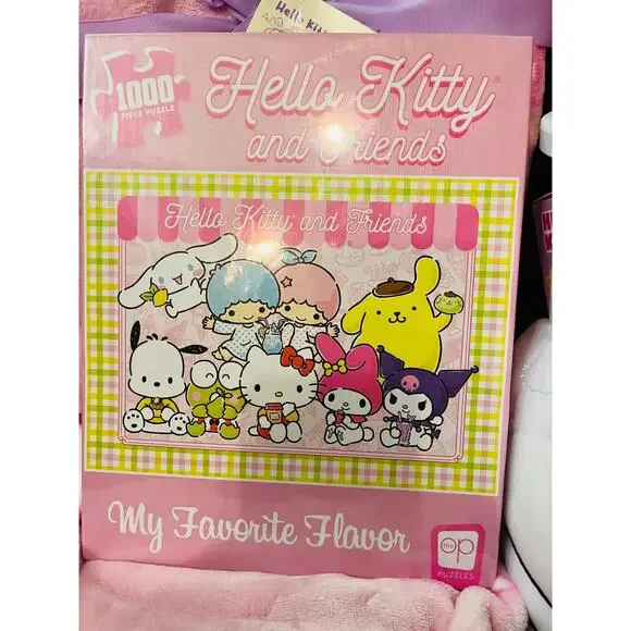 Hello Kitty bundle plush Easter basket with 6070 Easter throw 1000 piece puzzle